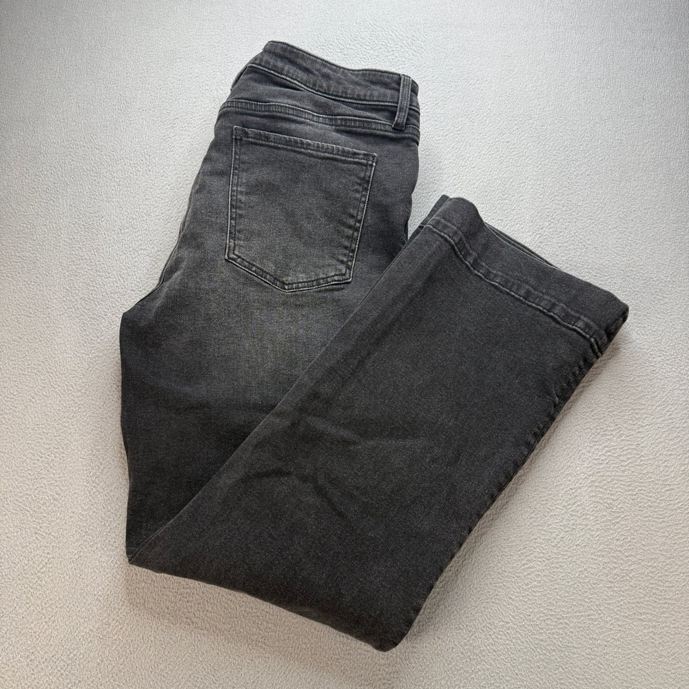 Kut from the Kloth Kelsey Fab Ab Ankle Flare Jeans Womens 14 Black Cotton Blend